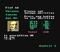 Nobunaga s Ambition sur Nintendo Nes